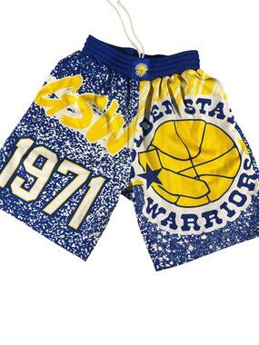 Mitchell & Ness GSW Golden State Warriors Jumbotron 3.0 Graphic Shorts ⚡ Fits Sm